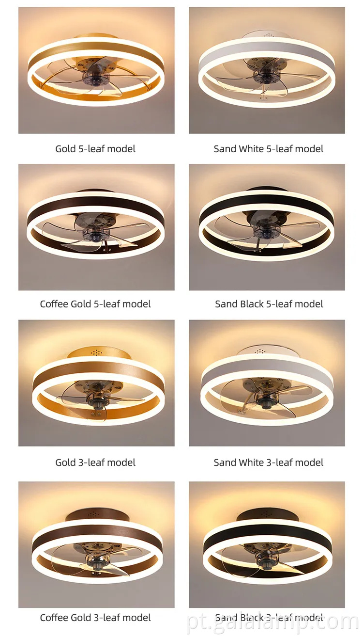 Ventilador de teto acrílico transparente moderno com controle remoto